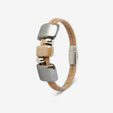 Bracelet in Natural Cork with Ceramic and Silver Beads